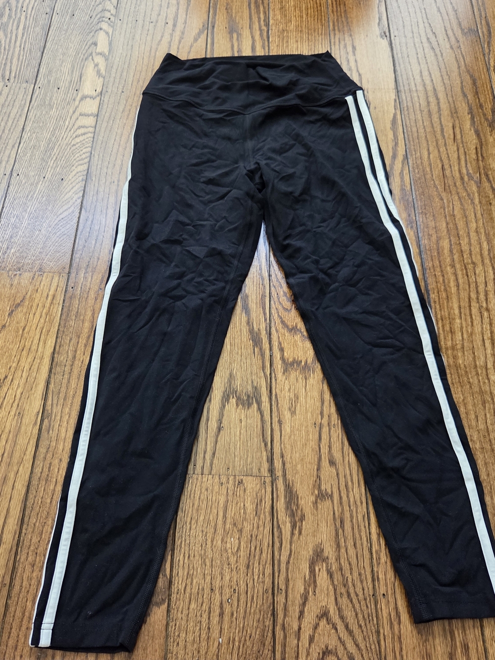 Black Splits59 Athletic Leggings with White Side Stripes